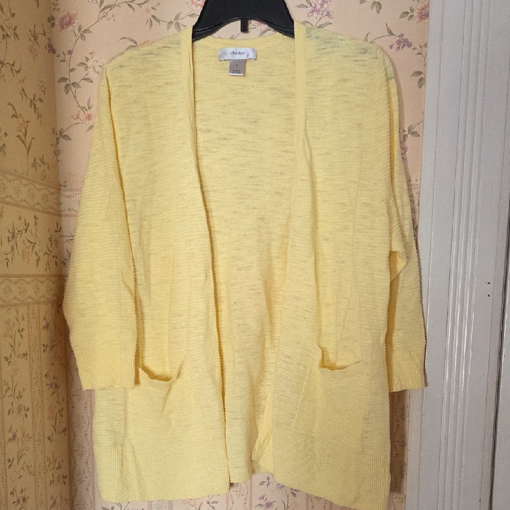 CJ Banks Light Yellow Women's Cardigan